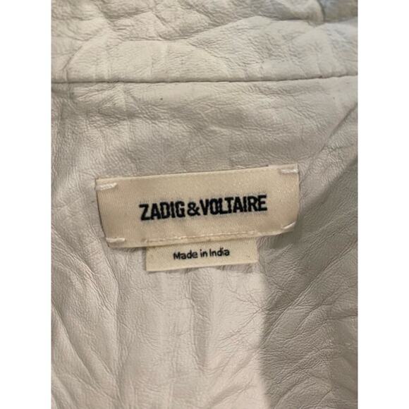 Zadig & Voltaire Verys Creased Leather Jacket in Natural - Picture 14 of 15